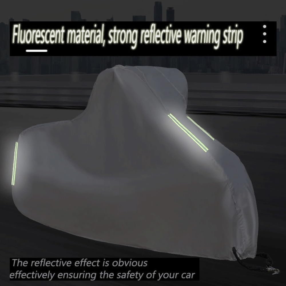 Motorbike Cover for Honda Rebel 500/CMX500 Rebel 2020-2024,Professional Customized Outdoor Motorcycle Covers UV Waterproof Proof Breathable Large Motorcycle Tarpaulin with Reflective Strips(Black) image number 6