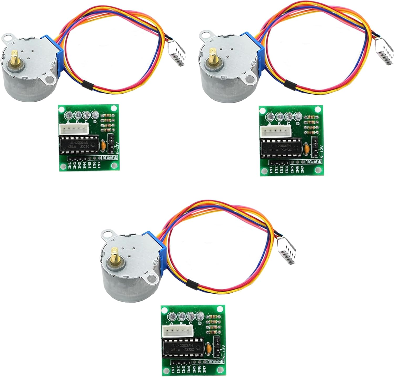 A-DIGISHUO 3Pcs ULN2003 28BYJ-48 5V 4-Phase Stepper Motors with Driver Board Suitable for Arduino PI PIC Raspberry PI