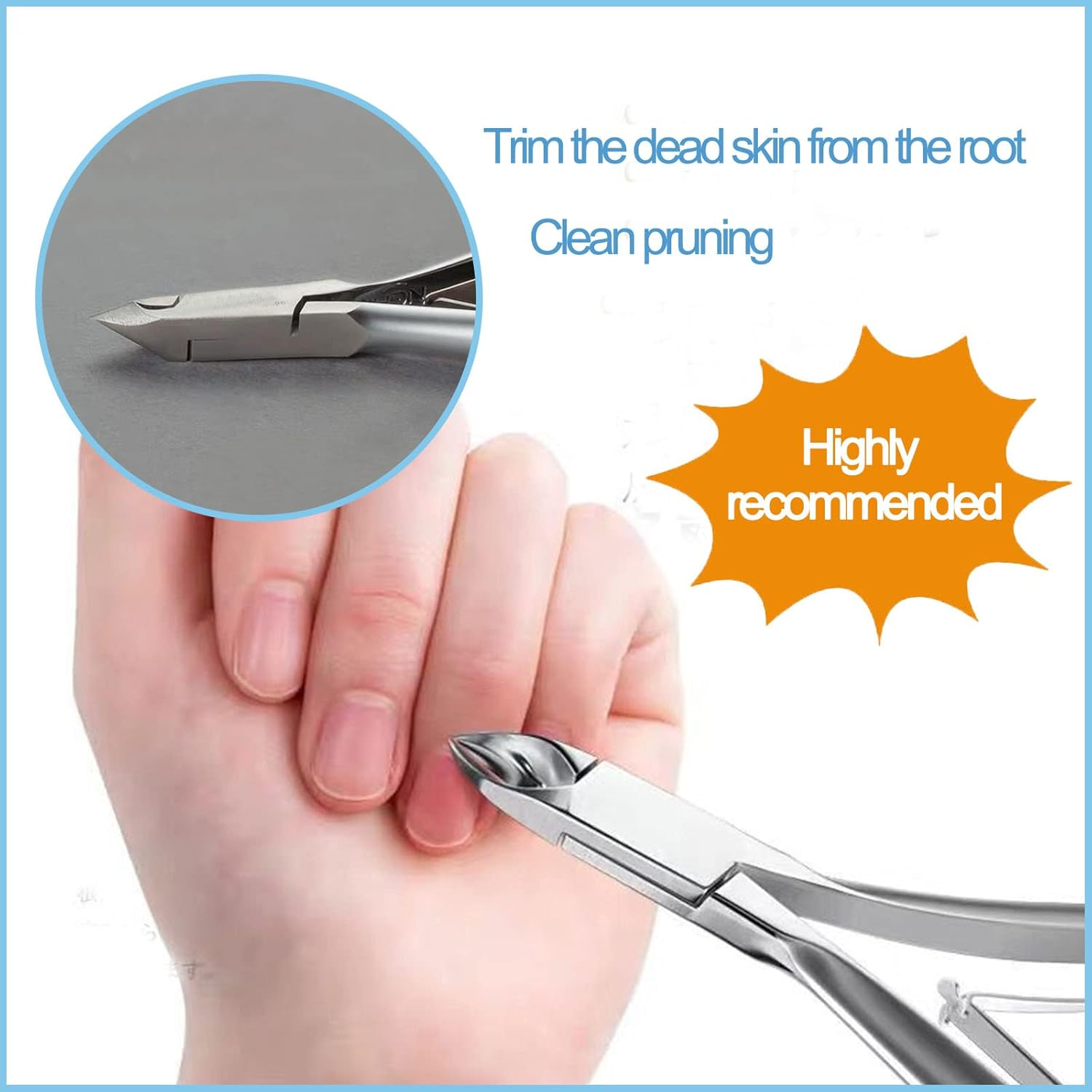 Cuticle Nippers, Cuticle Nippers Stainless Steel with Sharp and Smooth Cut, Cuticle Trimmer Fine for Removing Excess Torn Skin on Fingers and Toes image number 6