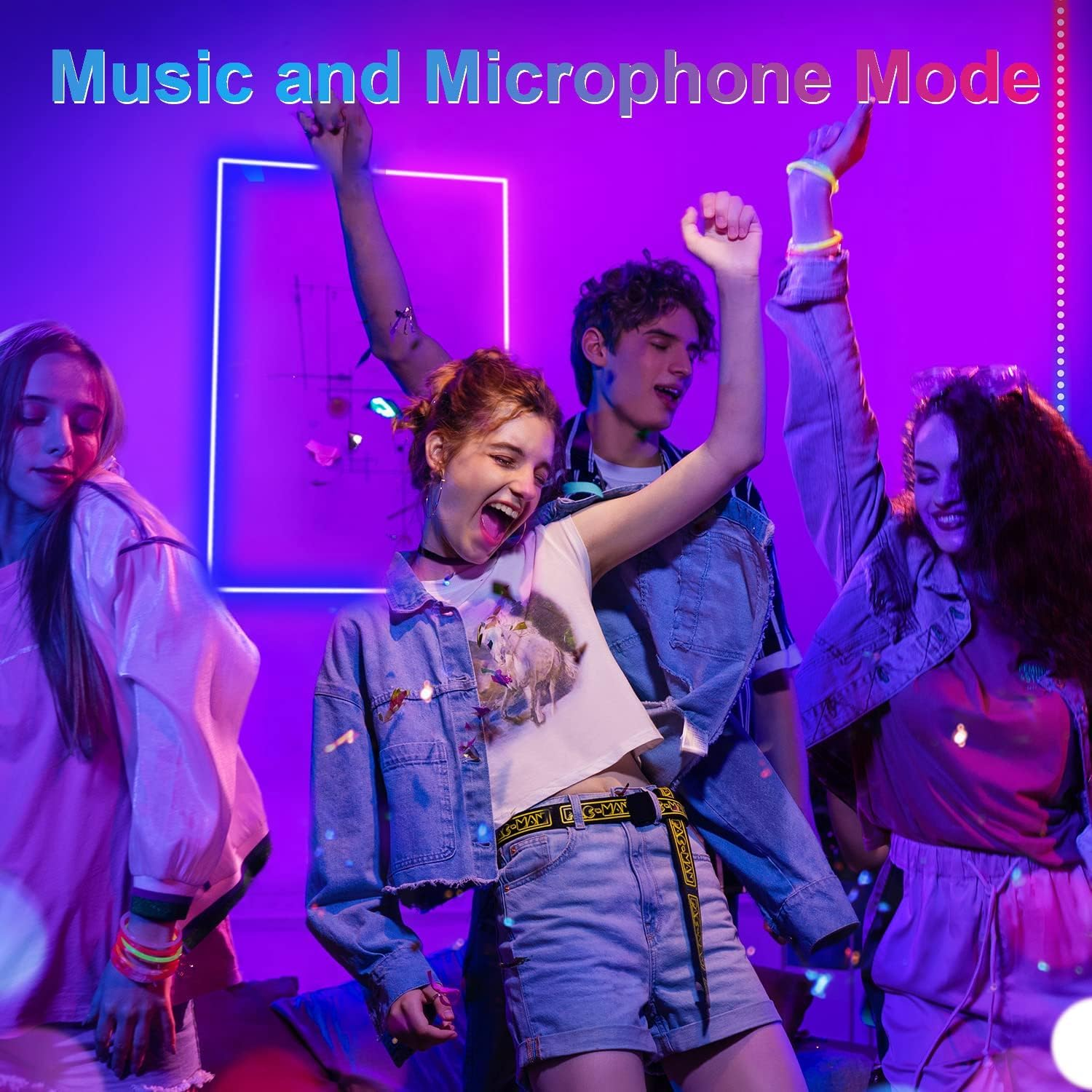 100Ft LED Lights Room Decor, KIKO 30M Led Lights Strip for Bedroom Smart Color Changing 3535 RGB Light Strips with Bluetooth Controller Sync to Music Apply for TV, Bedroom, Party and Home Decoration image number 2