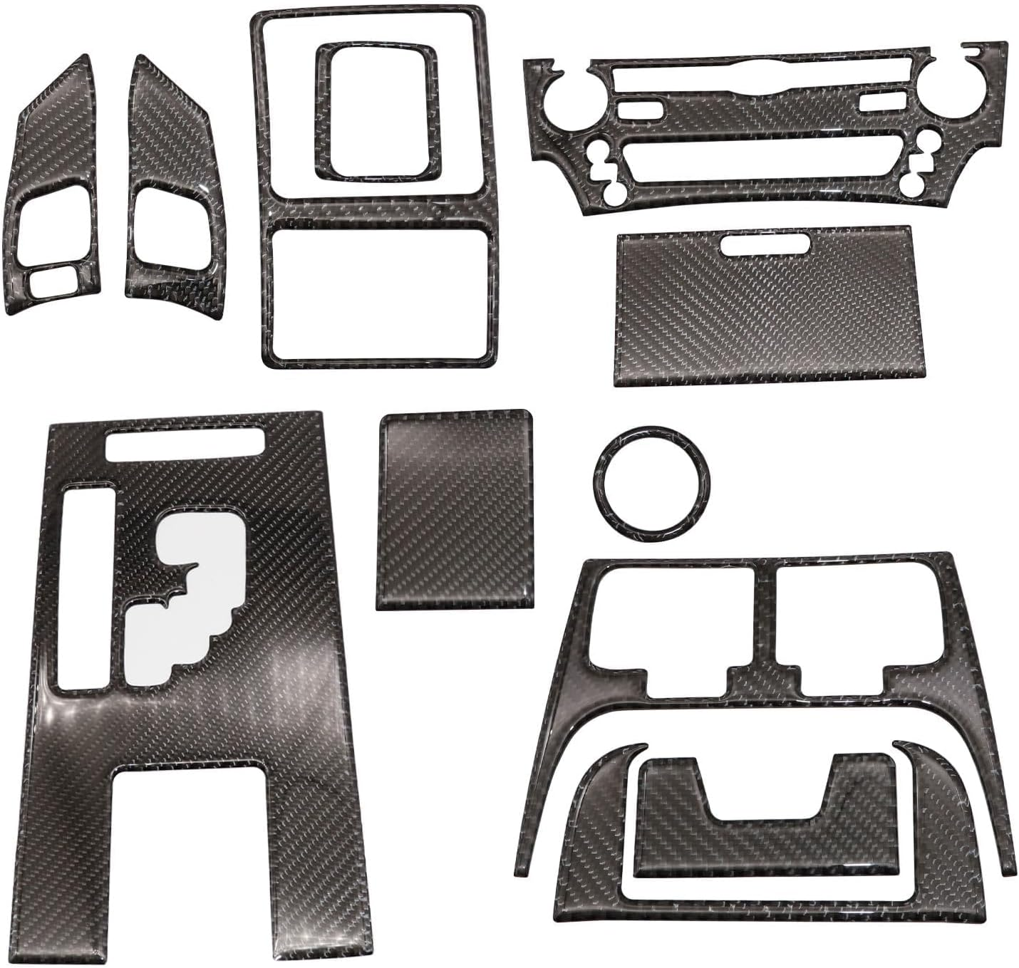 GXARTS 12Pcs Carbon Fiber Full Set Interior Decoration Trim Kit Compatible with Lexus IS250 Black 2006 2007 2008 2009 2010 2011 2012 image number 2