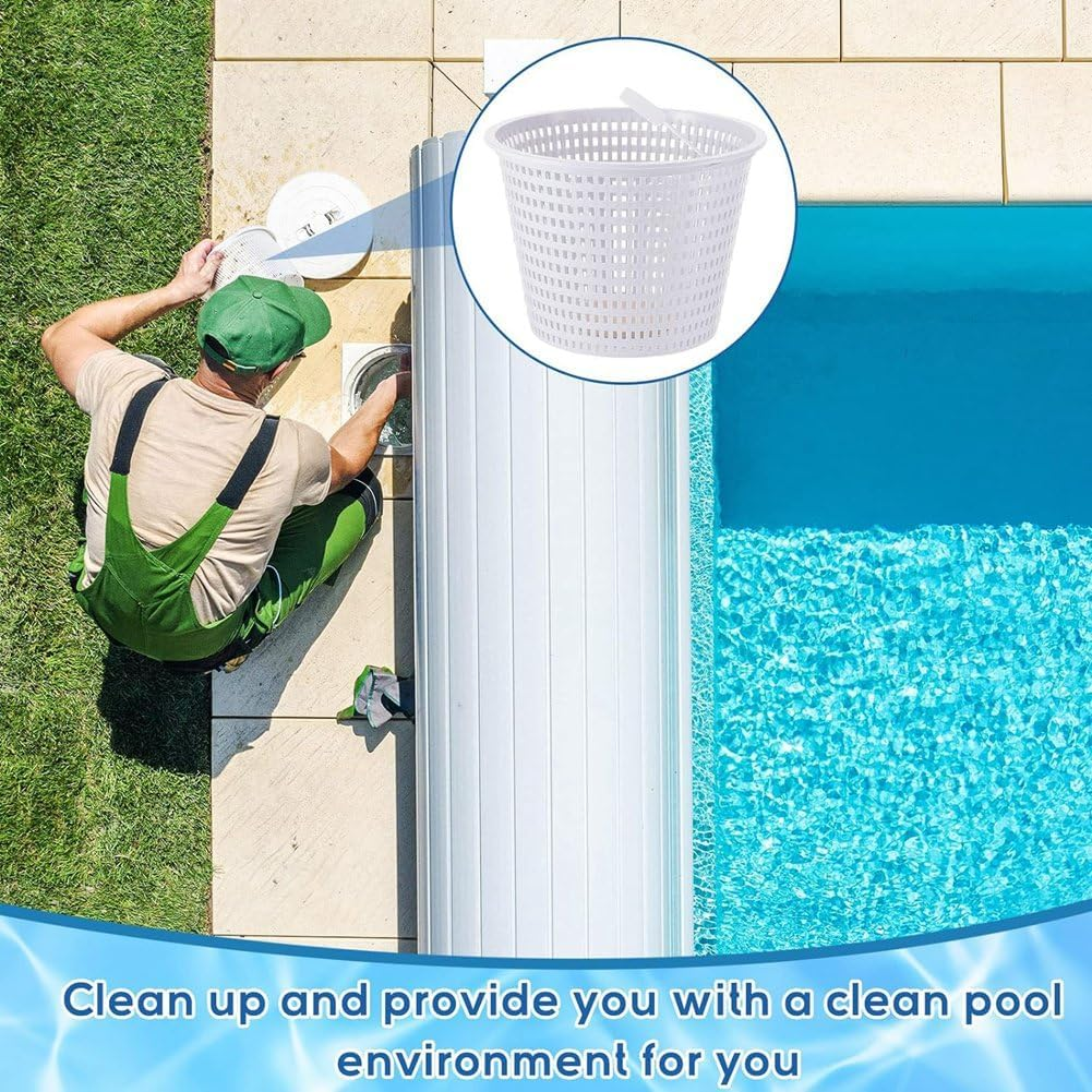 8 Inch Weighted Skimmer Basket for SP1070, Heavy Duty Skimmer Basket for Pool Maintenance, Included Weight and Handle