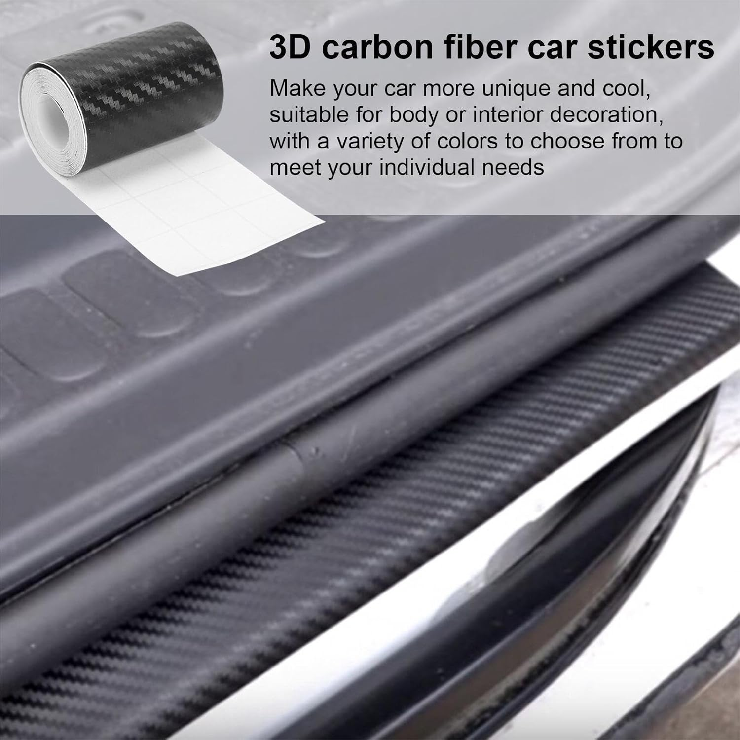 Car Carbon Fiber Tape - Wrap Detailing Film,Waterproof -Adhesive Twill Weave Sheet Sticker, Anti-Scratch Sticker for Car Dashboard, Bumper Swan-Au image number 4