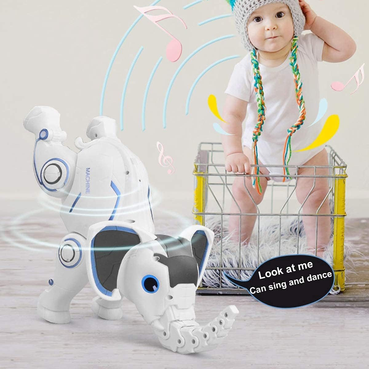 Mostop Robot Toys Remote Control Robotic Elephant RC Programming Interactive Robot Voice Control Intelligent Electronic Toys Walking Dancing for Boys Girls Age 6, 7, 8, 9, 10 and up Year Old image number 3