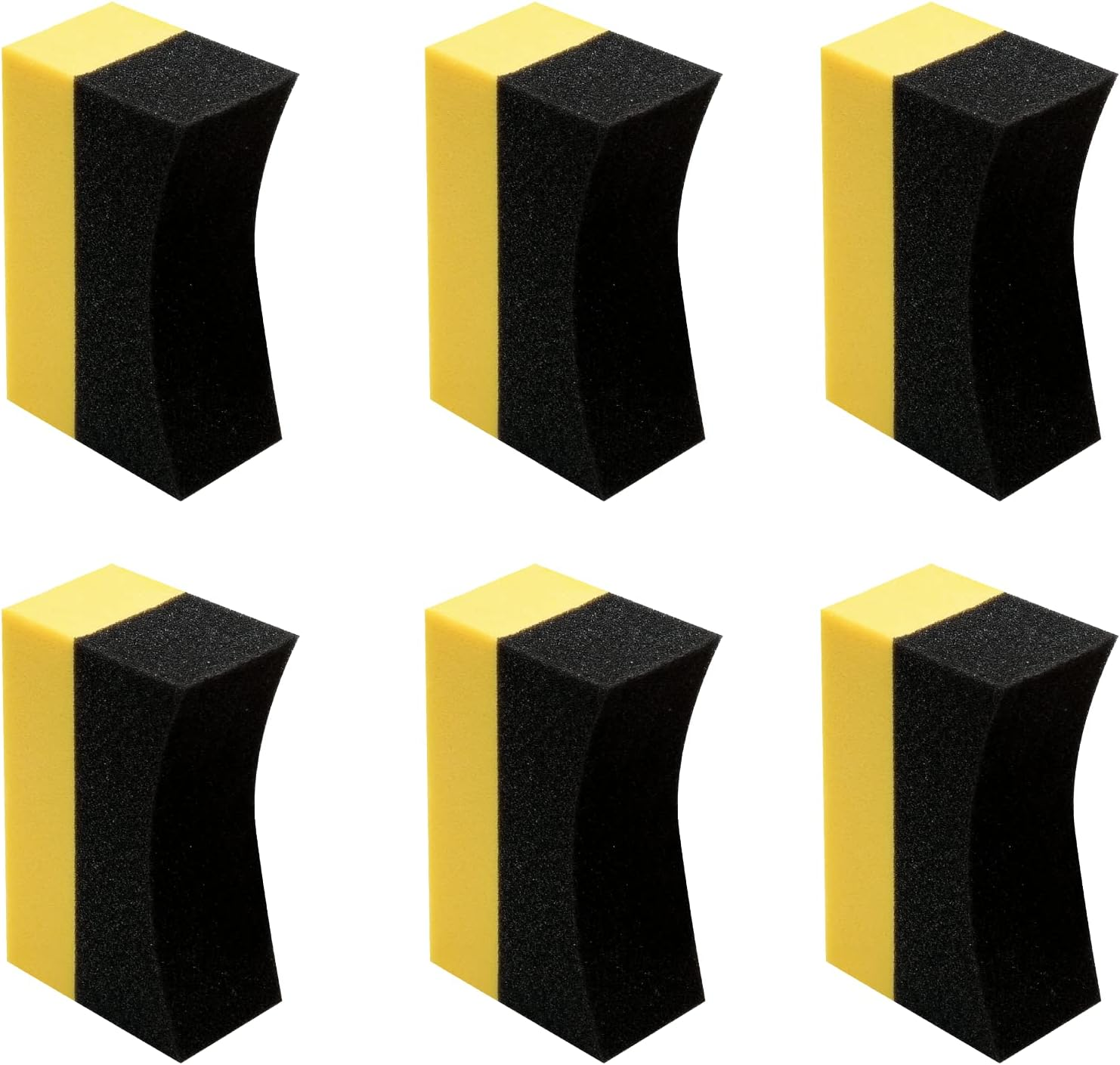 6 Pcs Tire Applicator Dressing Shine Sponge, Tire Dressing Applicator Pads, Color Polishing Sponge for Car Glass, Painted Steel & Porcelain, Yellow image number 6