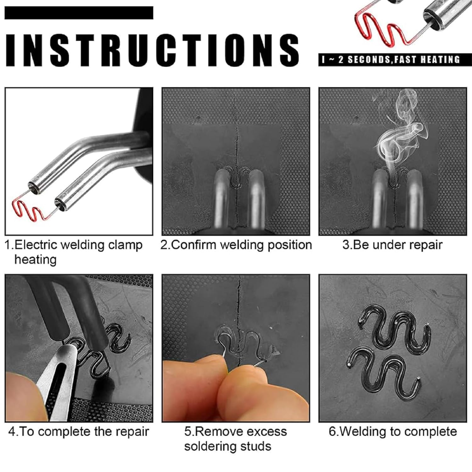 3000Pcs Welder Staples, 6 Shape of Hot Staples for Automotive Repair Machine Welding with Storage Box, Car Auto Bumpers, Welding Repair Tool Kit for All Cars image number 2