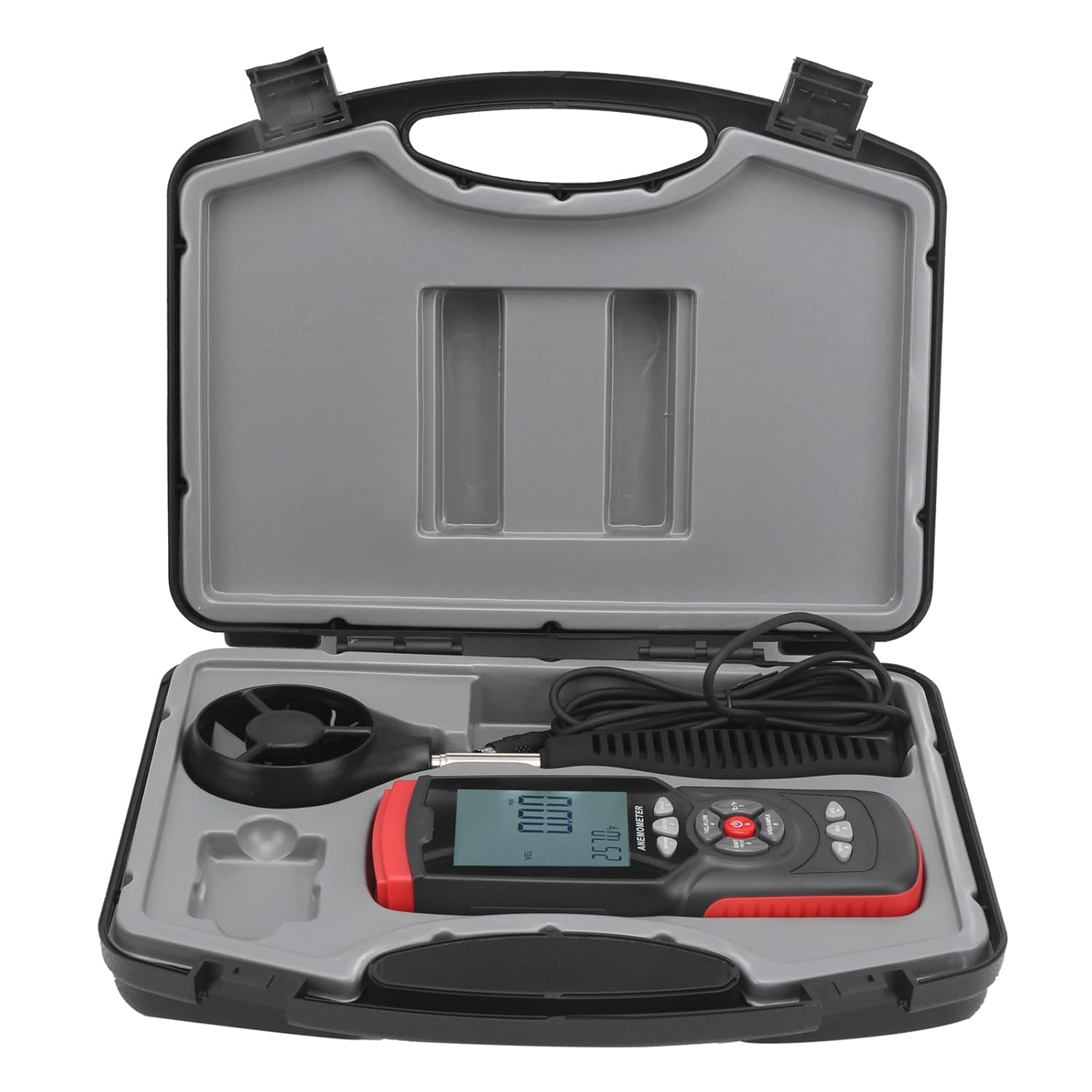 Cryfokt Digital Anemometer, Handheld Wind Speed Meter LCD Display Air Tester Industrial/Household Wind-Speed Meter for Measuring Wind Speed Temperature Humidity image number 5