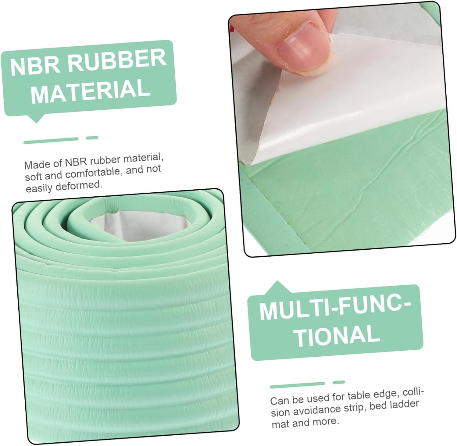 Edge and Corner Protector, 2M Baby Proofing Guard Coverage Safety Bumper DIY Edge Corners for Child Safety, Furniture Protect (Green)