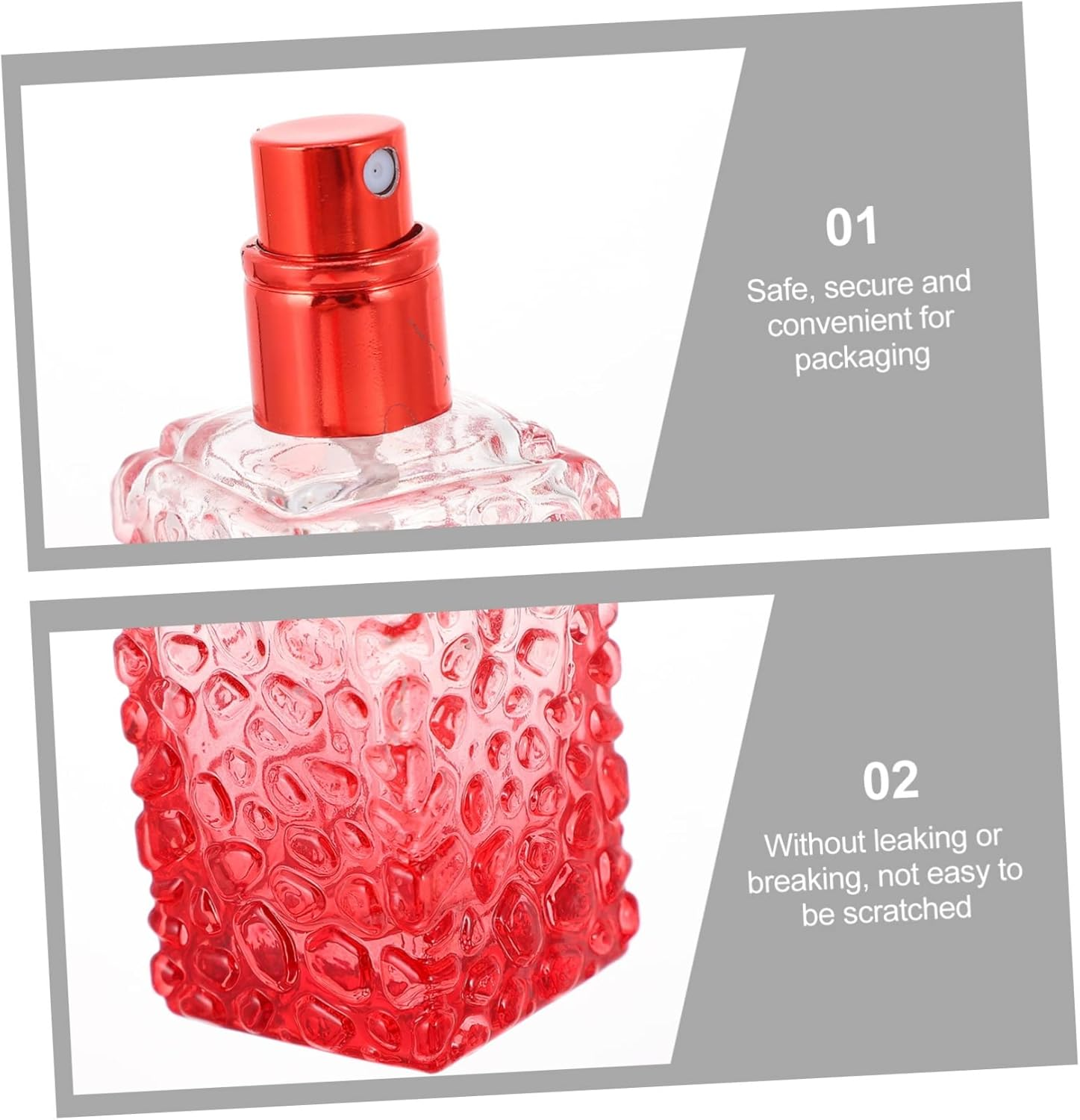Mikinona Glass Perfume Spray Bottle 4 Pack 27Ml Refillable Perfume Dispenser for Travel and Daily Use Red image number 5