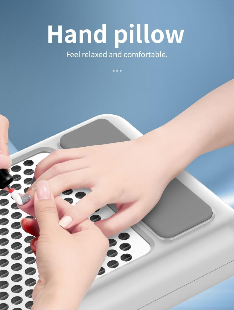 Nail Dust Collector, 80W Rechargeable Nail Extractor, Vacuum Portable Acrylic Nail Dust Cleaner, Fan Speed 4500 RPM, Perfect for Home Salon Use, Low Noise image number 4