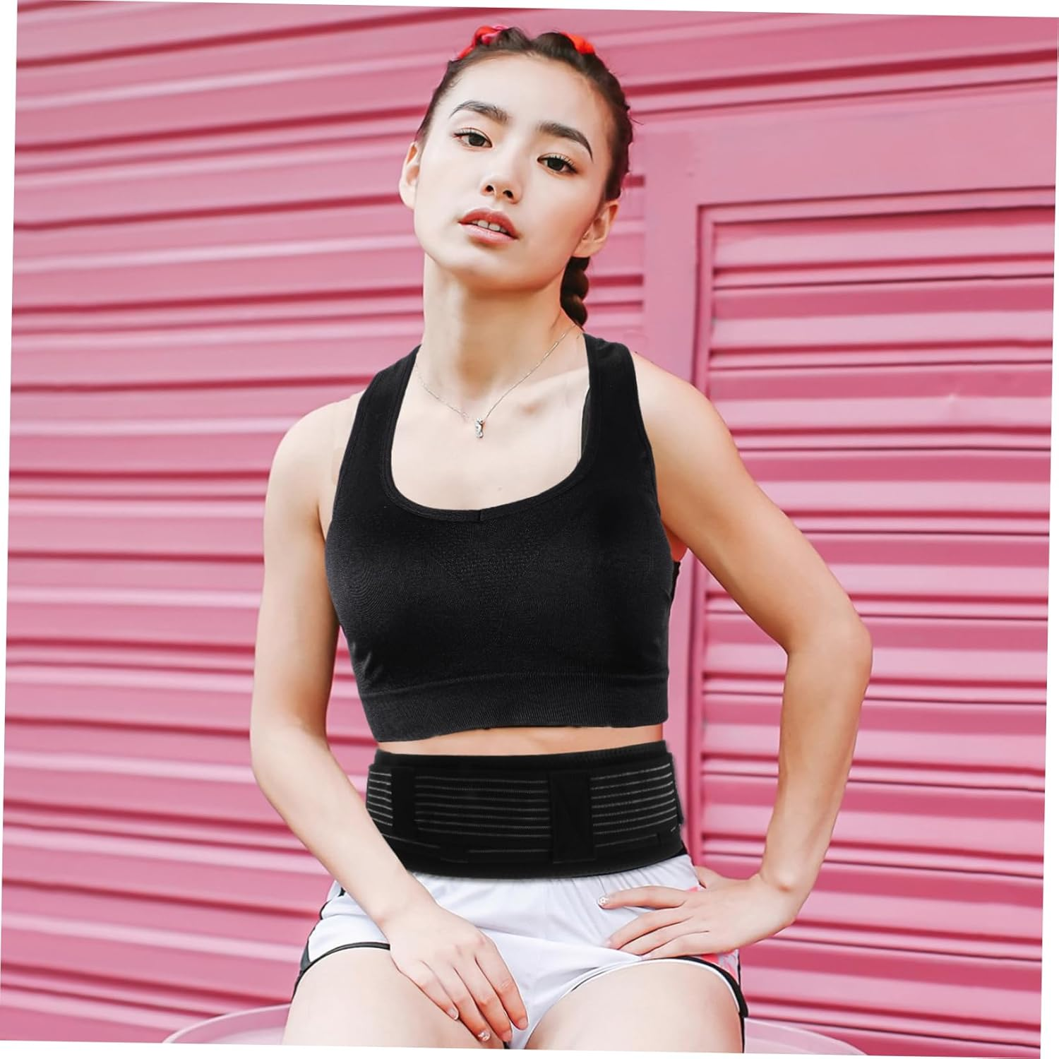 LIFKOME Pelvic Correction Belt for Women Abdominal Band Compression Shapewear for Postpartum Pelvic Support Brace for Maternity Underwear Use Black image number 3