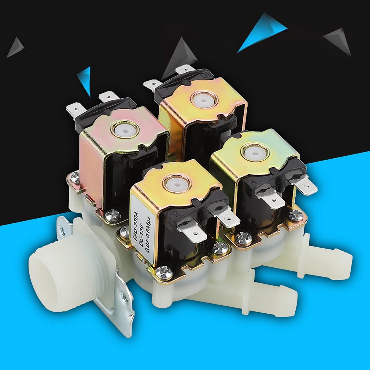 1 in 4 Out Plastic Electromagnetic Valve, DC 12V DN20 G3/4 Normally Closed Water Drain Valve, for Water Drain image number 2