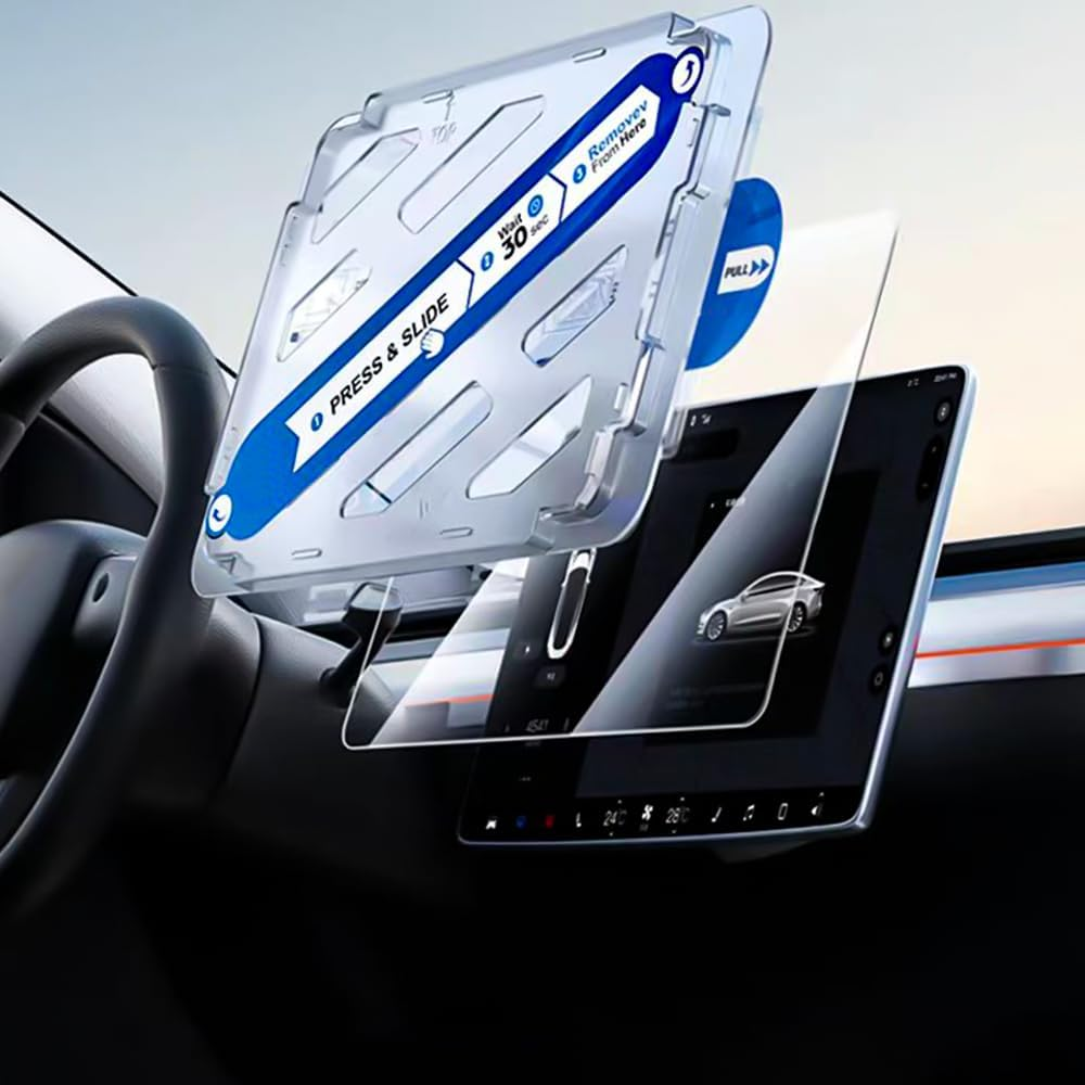 Screen Protector for Tesla Model 3 Highland New Edition 2024, with Precise Alignment Film Tools, Anti-Scratch High-Hardness Ultra Clear Tempered Glass Protection Seamlessly Integrates with the Tesla 15" Centre Touchscreen