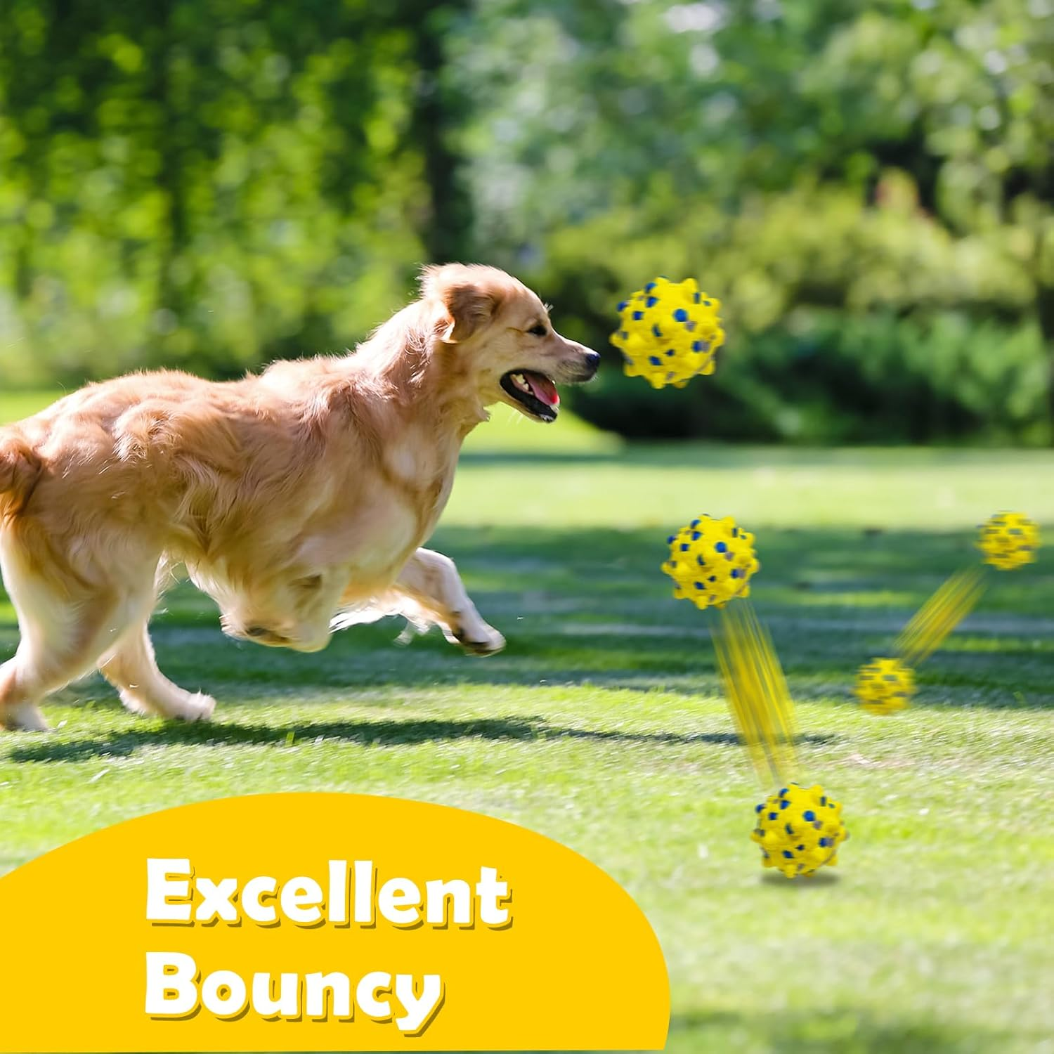 4 Pack Dog Balls, Indestructible Tennis Balls for Dogs, 7.5 Cm, Bouncy, Durable Toy Balls, Water Toy Fetch Balls image number 2