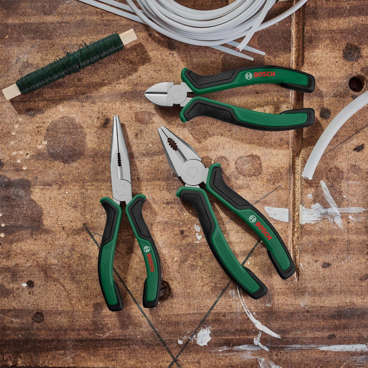 Bosch Diagonal Side Cutters 160 Mm (Precise and Stable Induction Hardened Blades; Nickel-Plated Surface for Increased Rust Resistance; Ergonomic Design with Soft Grip) image number 2