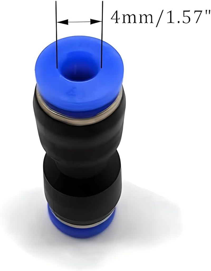 4Mm Straight Push to Connect Fittings, Quick Release Pneumatic Connector Air Line Fitting Plastic Union Pipe Tube Fittings,20Pcs. image number 2