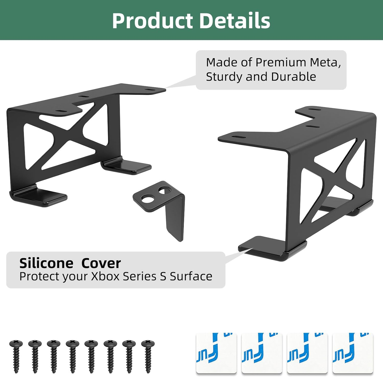 Under Desk Storage Mount Compatible for Xbox Series S,Under Desk Holder Compatible for Xbox One S/X,Xbox 360,Metal under Desktop Storage Mount,Desktop Mini PC Holder image number 3