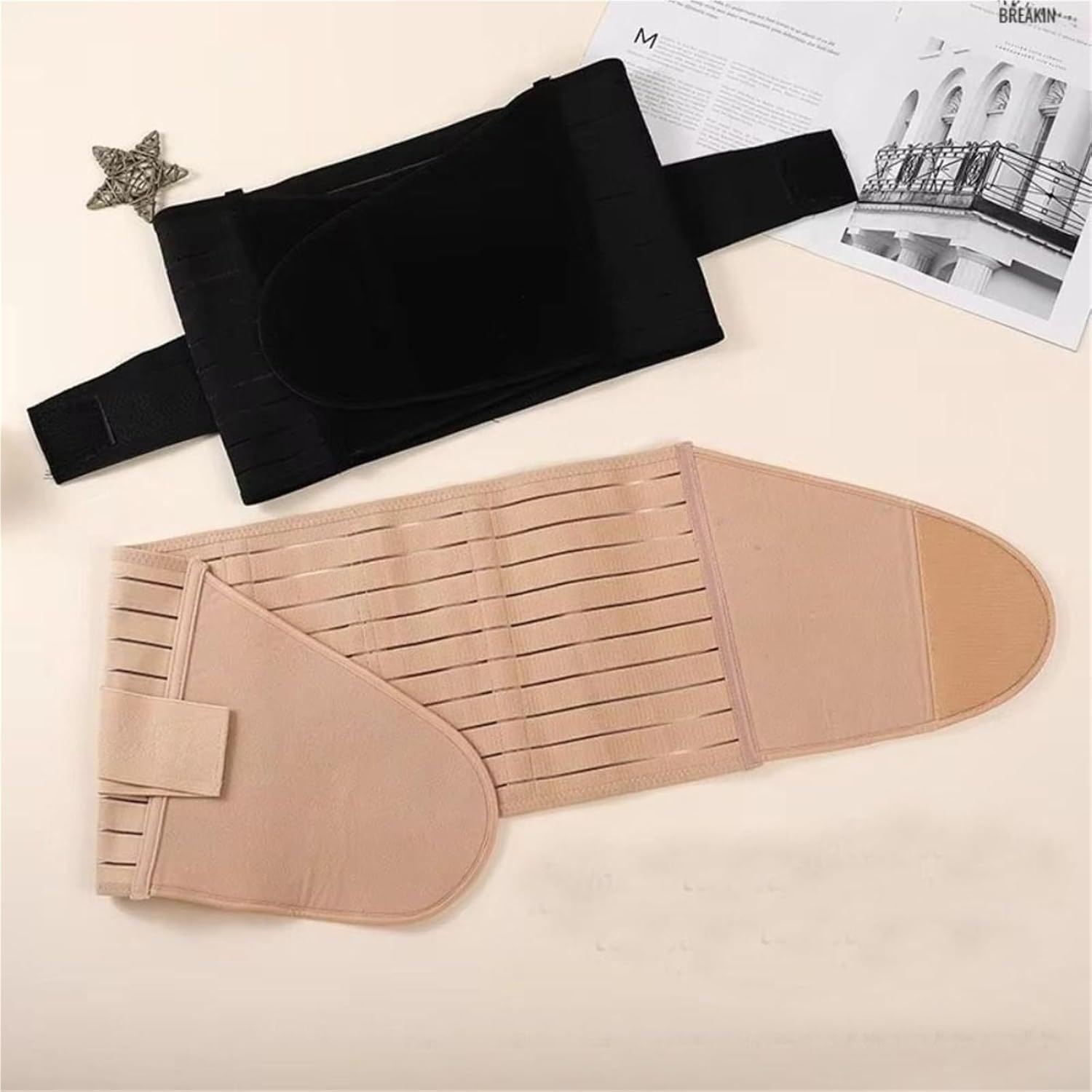 Memory Soft Rubber Bone Corset for Postpartum Recovery, Adjustable Breathable Belly Belt Wrap with High Fit Body Shaper image number 6