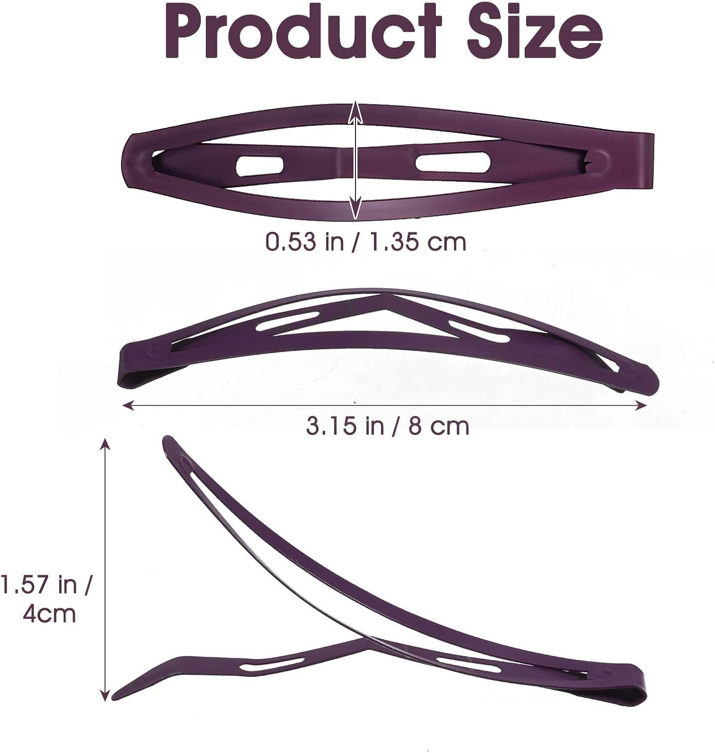 40 Pcs Metal Snap Hair Clips 3.15 Inch Water Drop Non Slip Hair Barrettes Non Slip Barrettes Decorate Hairstyle Accessories for Thick and Thin Fine Hairs Women Mixed Colors Iron Festival Gifts image number 2