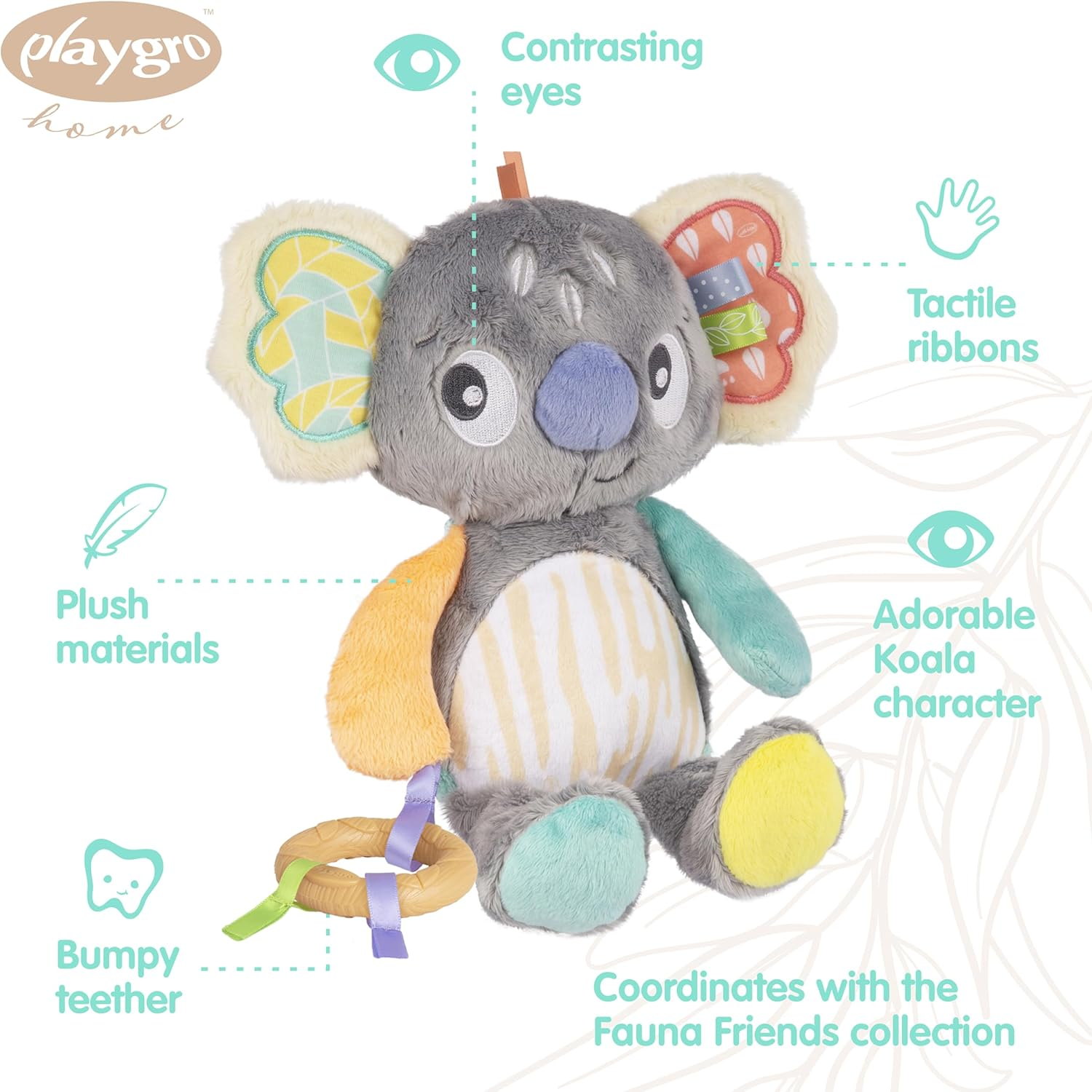 Playgro Fauna Friends Cuddly Koala, Large Plush Toy, Teether, Soft Plush Materials for Baby to Cuddle image number 2