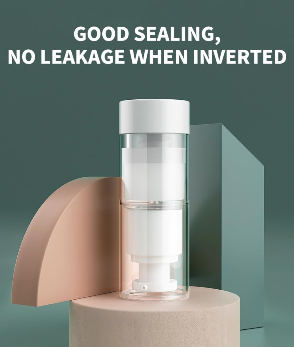 JOWILIN Clear Airless Fine Mist Spray Bottles, 2 Pcs 3.4Oz/100Ml and 2 Pcs 1.7Oz/50Ml Refillable Dispenser Container, Travel Size Empty Plastic Bottle for Perfume, Makeup Toner, Essential Oils, Hair