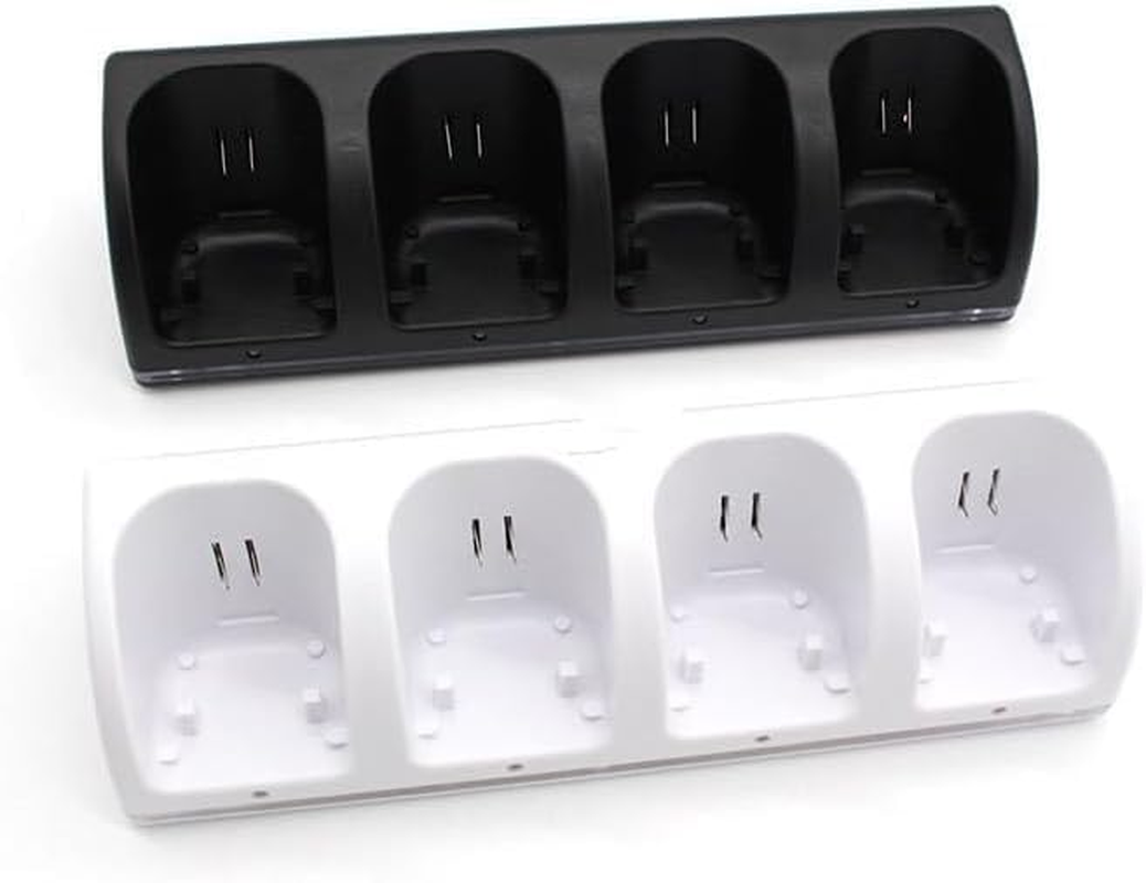 4-In-1 Charging Station for Wii&Wiiu Remote Controller with 4 Rechargeable Battery Packs,4 Port Charging Station+4 Pcs 2800Mah Replacement Batteries+Usb (Cable Remote Not Included) (White)
