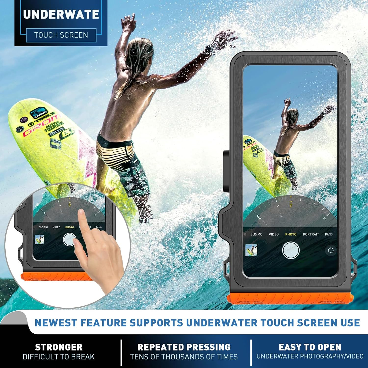 Waterproof Phone Case for Underwater Touch Screen Photography, Diving Snorkeling Swimming Surfing Housing for Iphone 15 Pro Max/15 Pro Samsung S24 Ultra/S24 plus No More than 6.9 Inch Smartphones image number 3