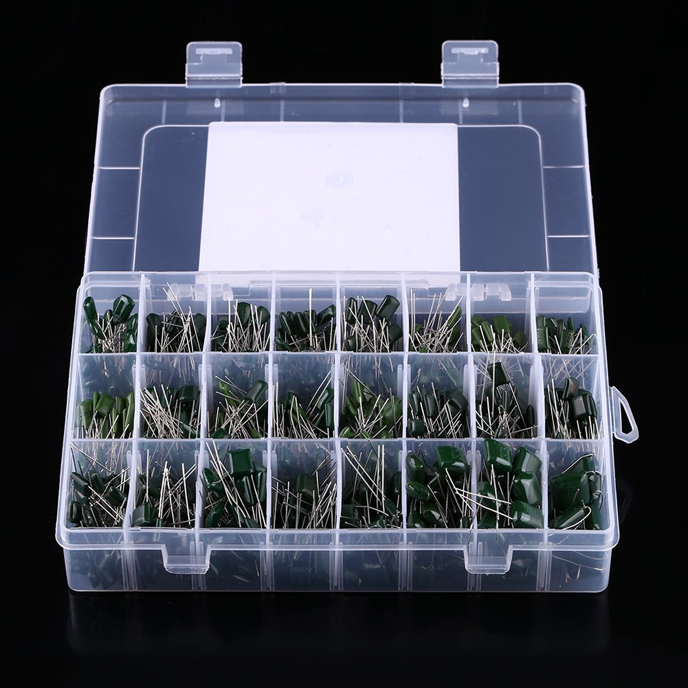 660Pcs Polyester Capacitor，24Value Polyester Film Paper Capacitors Set 100V Assorted Kit，0.22Nf~470Nf Capacitor Assortment image number 6
