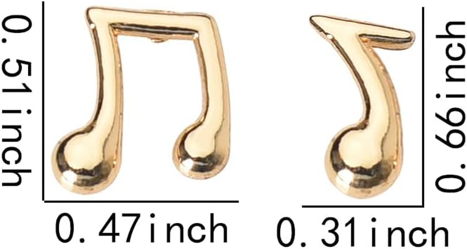 Music Note Earrings for Women Girls - Gold Sterling Silver Stud Earring Gifts for Lovers, Students, Teachers, Musicians - Birthday, Christmas, Graduation Musical Themed Gift image number 2