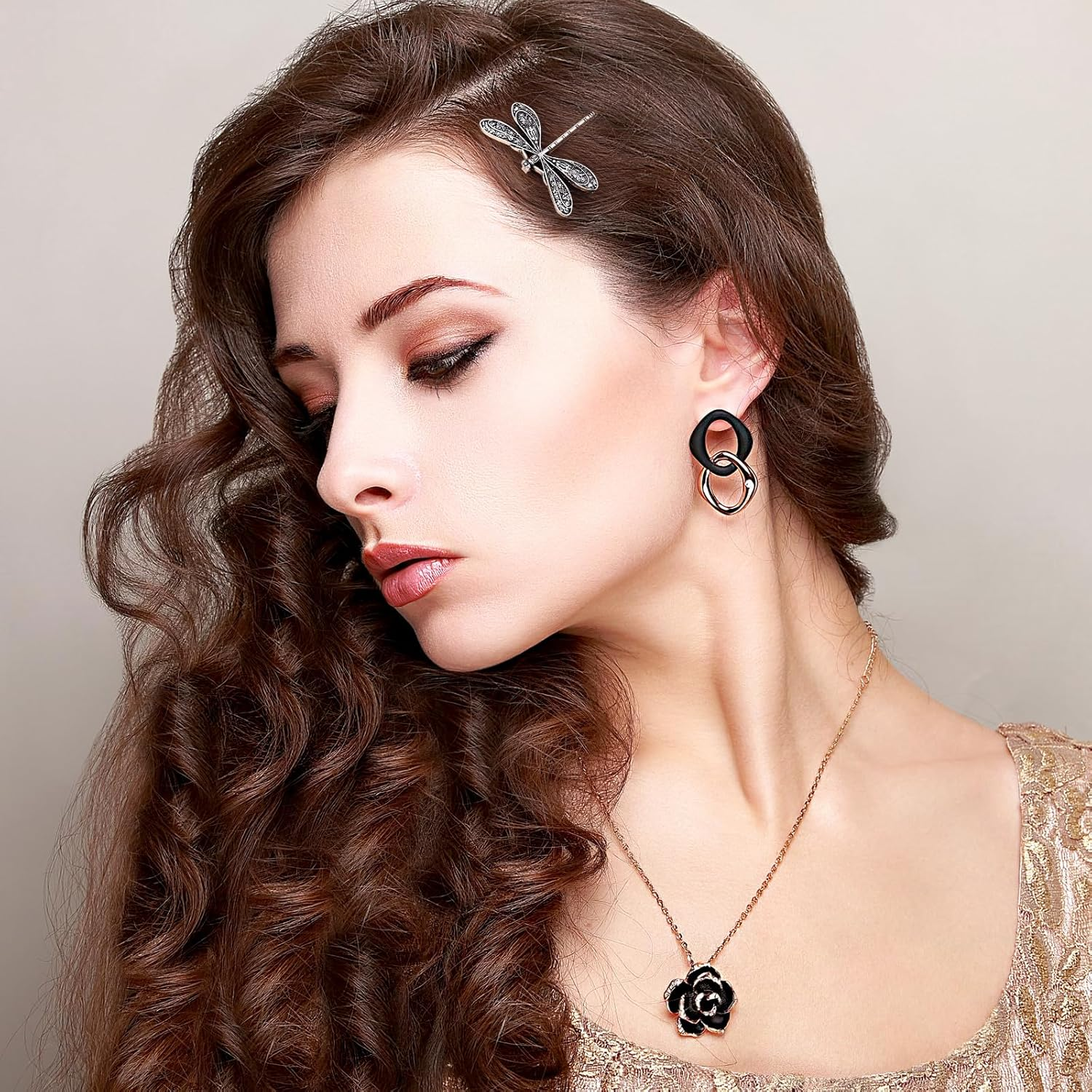 Healeved Dragonfly Hair Clips 4-Pack Vintage Style Metal Barrettes for Women Girls Kids Elegant Hairpins for Weddings Parties Daily Wear Unique Retro Hair Accessories image number 6