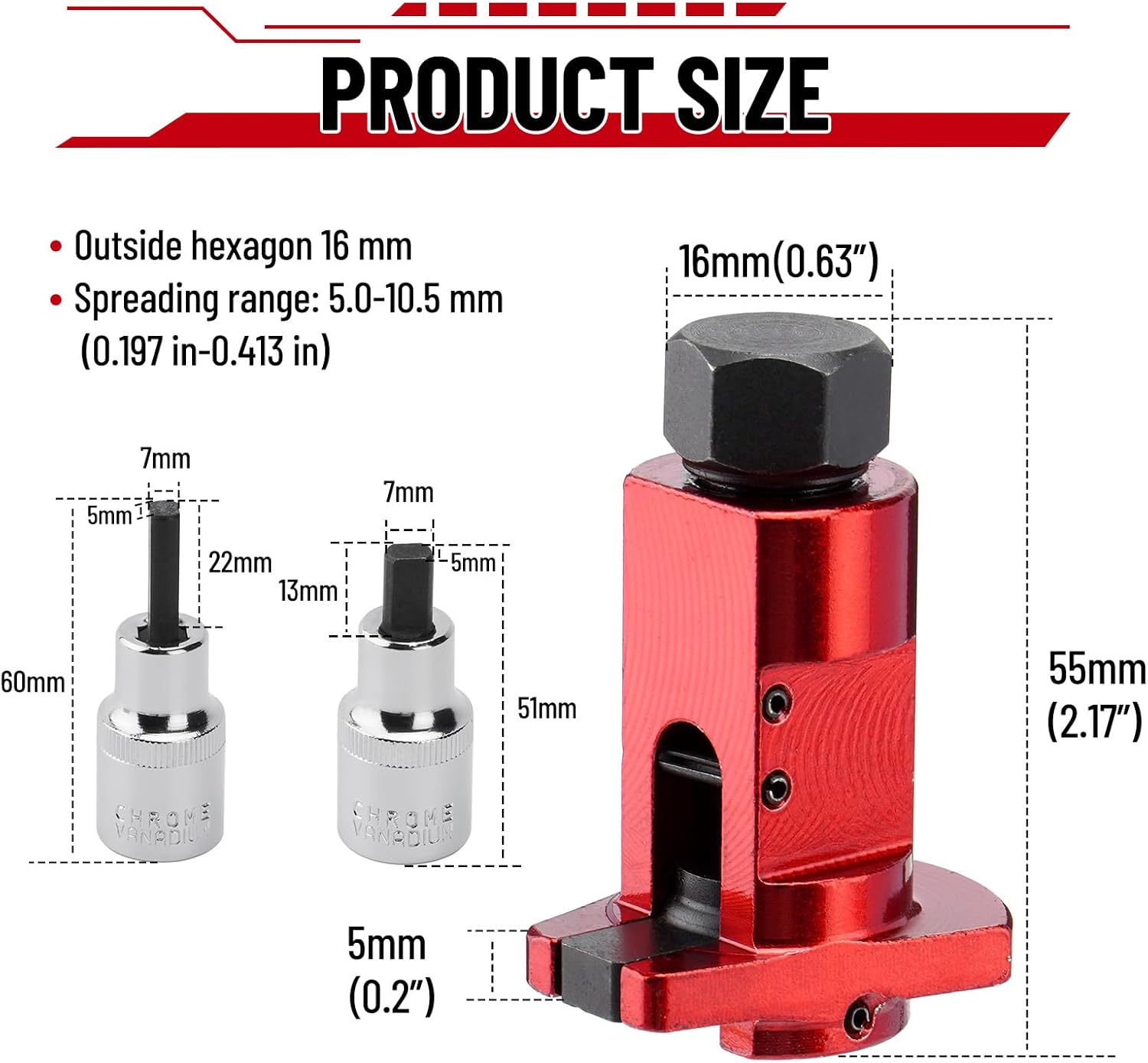 SPARKWHIZ Strut Spreader Tool, Suspension Strut Knuckle Spreader 5.0 &ndash; 10.5 Mm + Suspension Strut Spreader Socket Tool image number 3