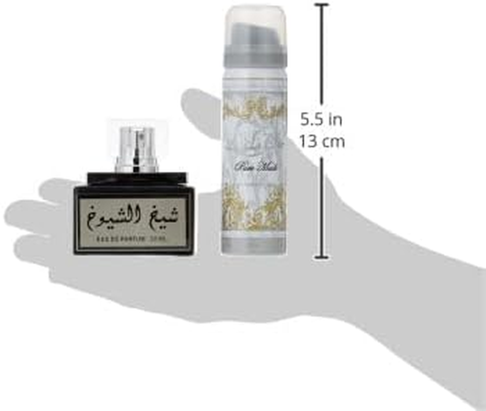 Lattafa Perfumes Sheikh Al Shuyukh Black 2-Piece Set for Unisex, (1.7 Ounce Eau De Parfum Spray + 1.7 Ounce Deodorant Spray)
