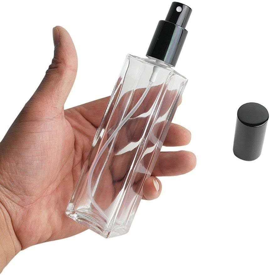 Perfume Bottle Empty Refillable Glass Spray Bottle Travel Sprayer Essential Oil Glass Bottles with Black Cap Travel Party Gift Makeup Tool Size 50ML image number 2
