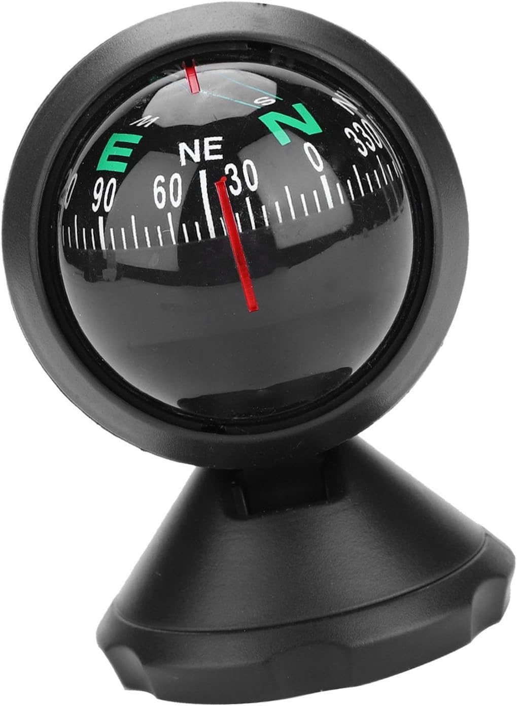 Ball Compass for Vehicle Boat, Electronic Adjustable Black Night Vision with Mounting Bracket, Easy Direction Reading, Sturdy and Durable image number 1