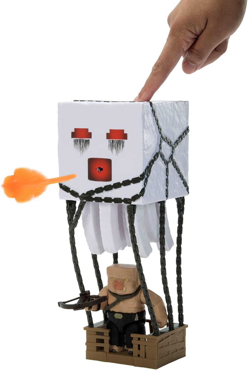 Mattel Minecraft Action Figure Set, Blast Attack Ghast with Lights, Sounds, Launcher & Projectile, plus Piglin Warrior Inspired by the Movie image number 5