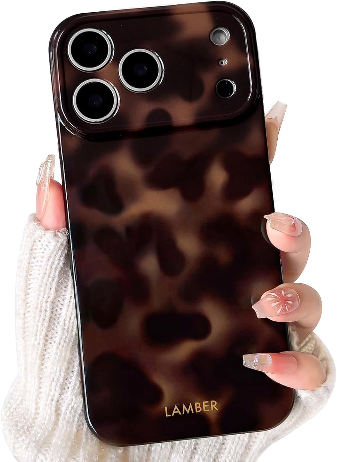 NITITOP Compatible with Iphone 17 Pro Max Case Cute Stylish Leopard Print Brown Amber Aesthetic Design for Women Girls Men Soft TPU Shockproof Protective Cover - Brown