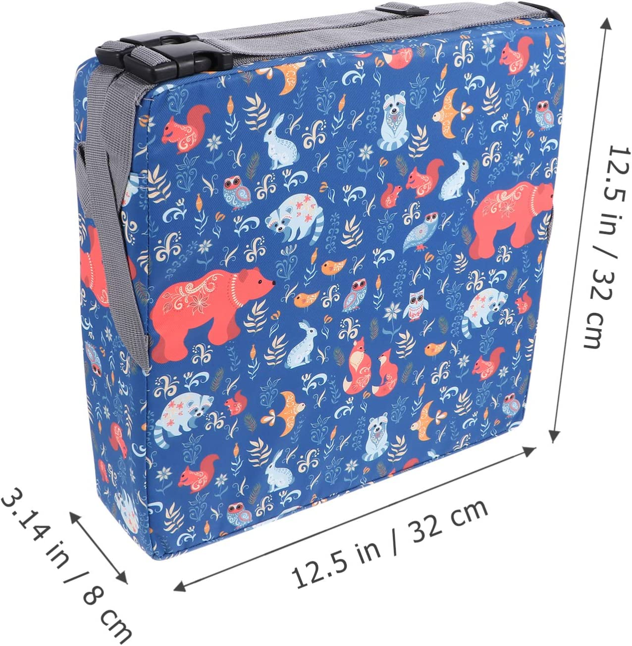 TOYANDONA Blue Toddler Booster Seat for Dining Table Children Double Straps Washable Portable Booster Seat Dining Table Increasing Cushion for Baby Kids image number 4