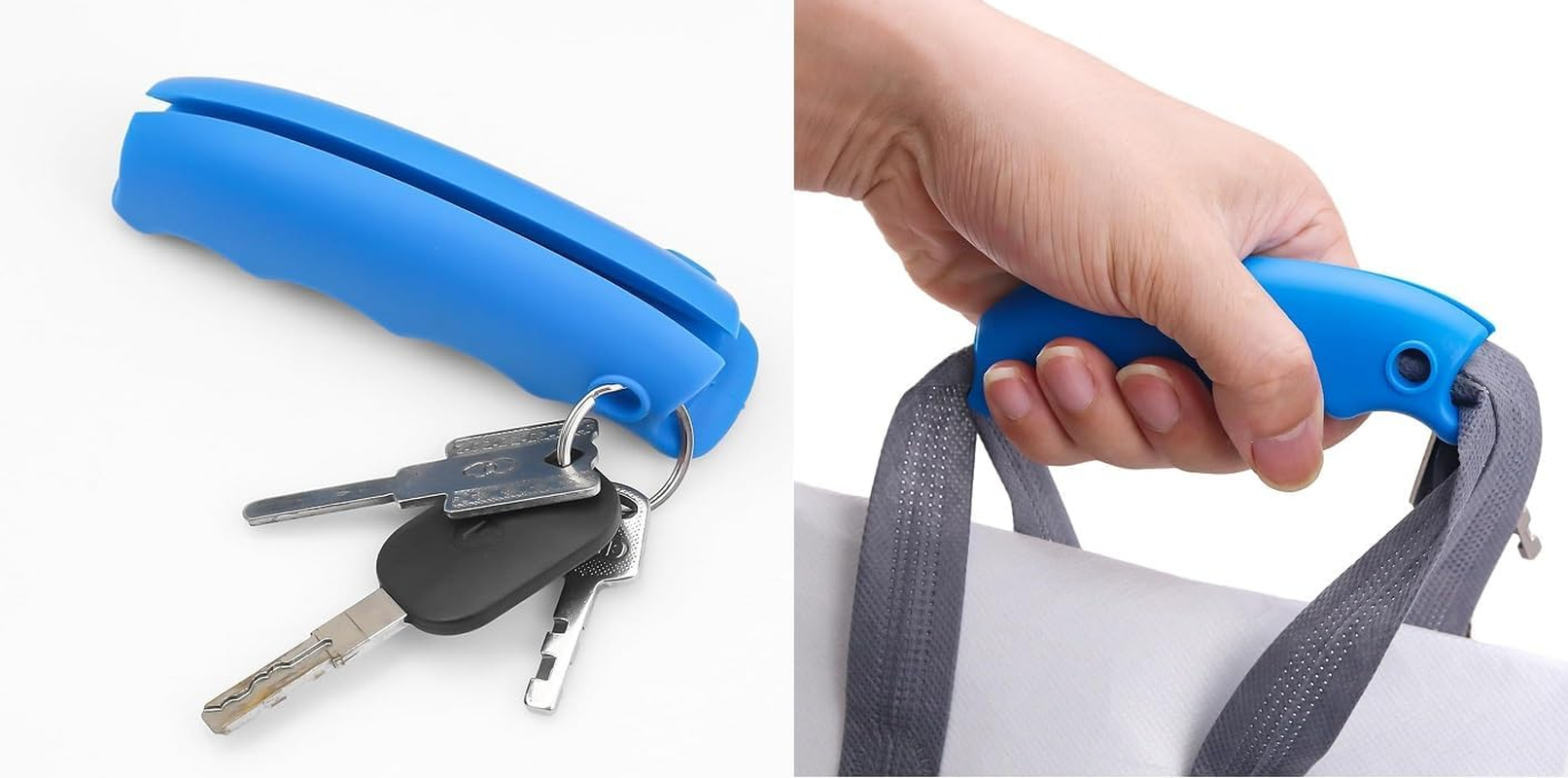 Multiple Silicone Shopping Bag Holder Handle, Durable Lightweight Multi Purpose Secondary Handle Tool, Grocery Bag Carrier Pouch Carrying Handle for Shopping (2 PCS) image number 1