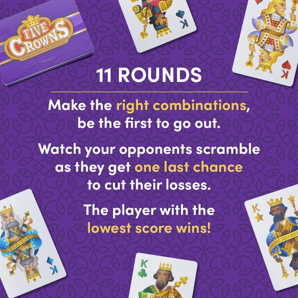 SET Enterprises Five Crowns Card Game, Purple (4001) image number 3