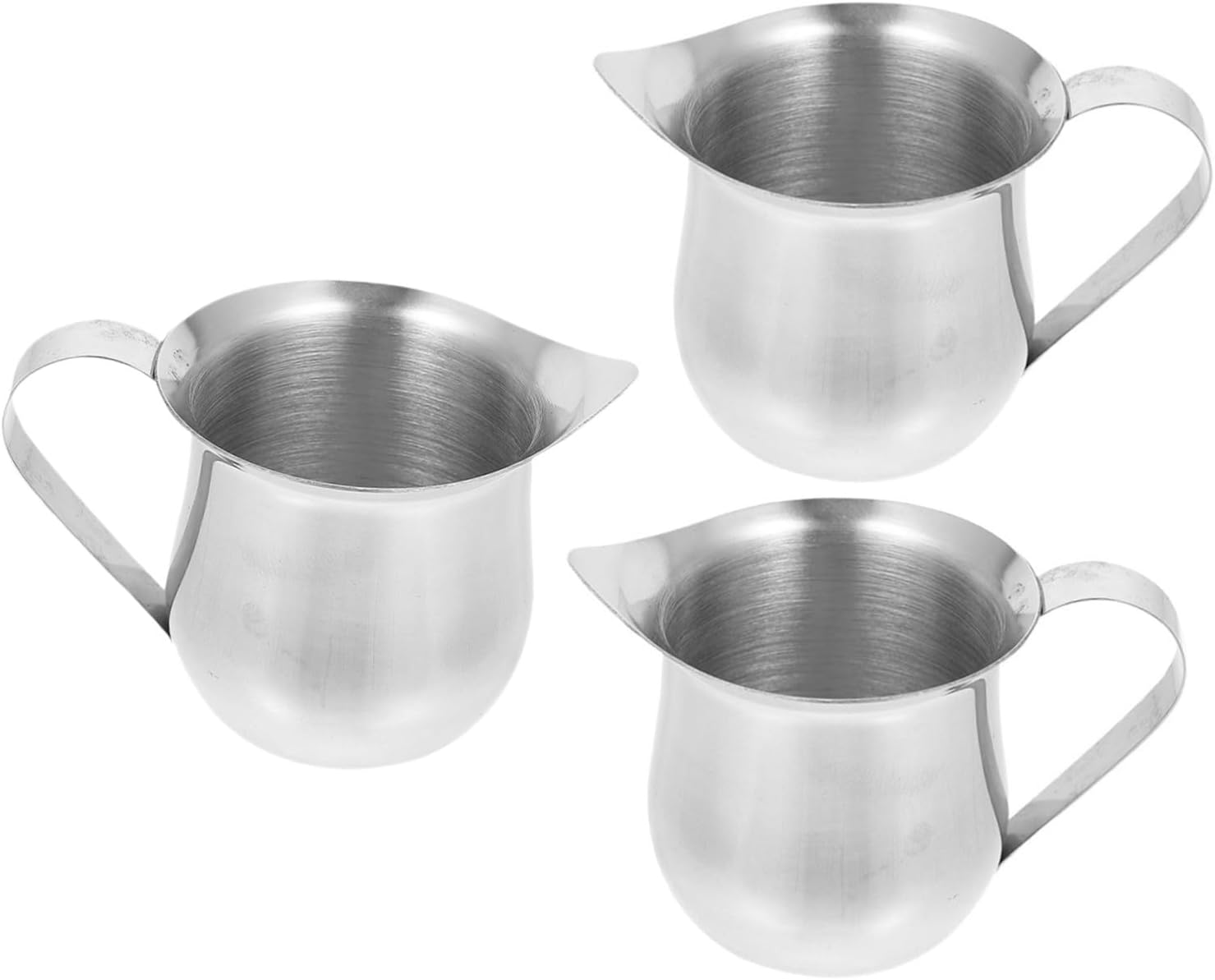 Toddmomy 3Pcs Stainless Steel Milk Frothing Pitchers with Narrow Spout for Precision Pouring Portable Creamer Cups for Camping and Outdoor Espresso Lightweight Coffee Jug image number 3