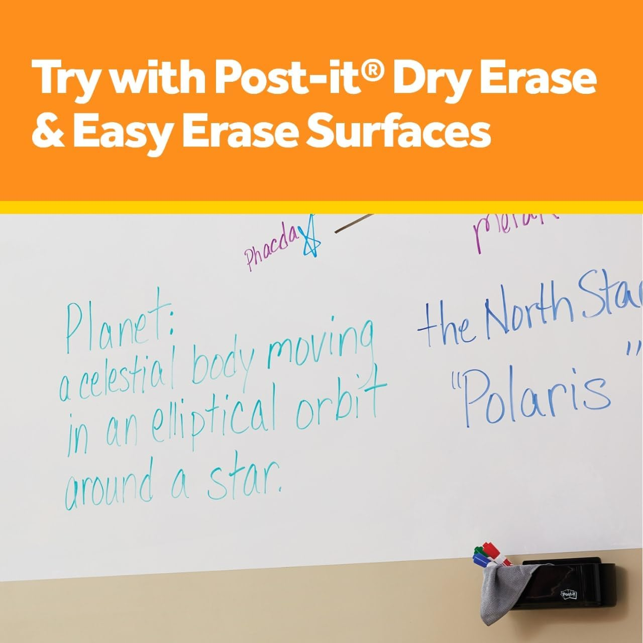 Post-It Instant Whiteboard Film Dry Erase Surface Accessory Tray, (Deftray) image number 1