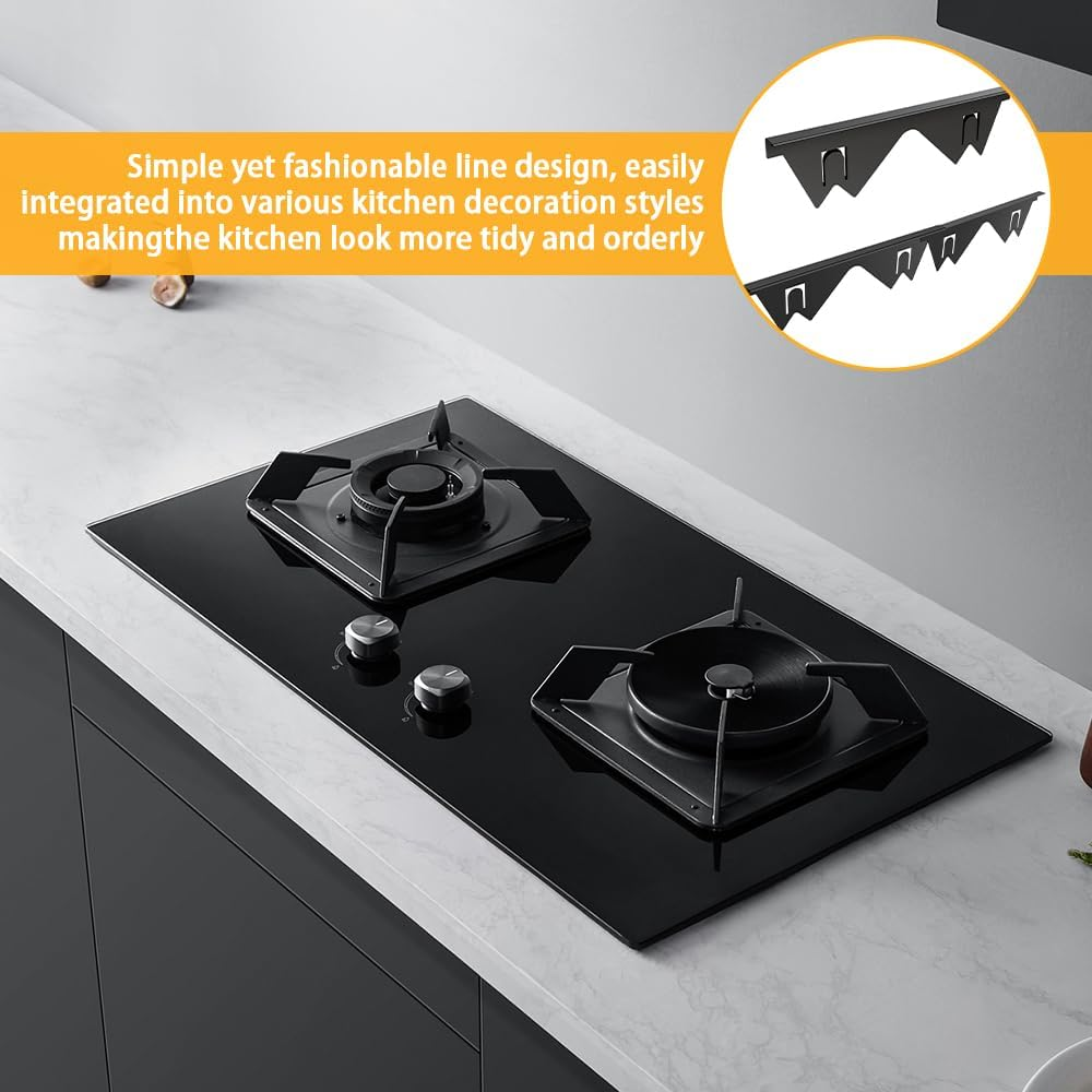 2PACK Stainless Steel Stove Counter Gap Cover, Stove Gap Guard, Stove Gap Filler for Kitchen, Range Trim Kit Easy Clean Heat Resistant, Adjustable Length 35 to 70Cm