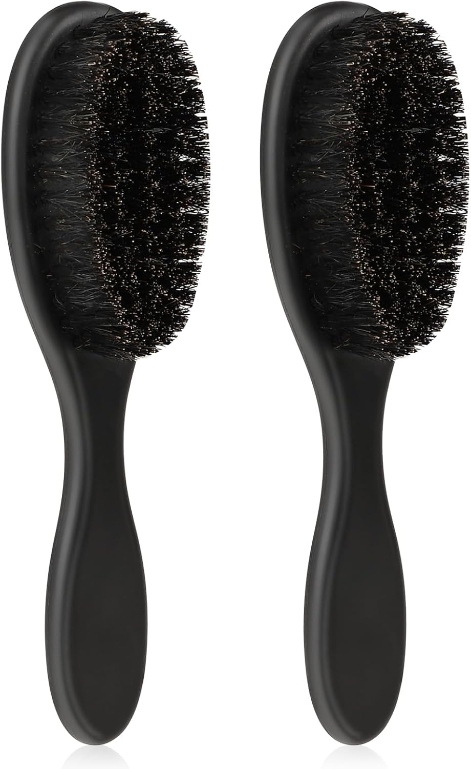 Barber Fade Brush, 2 PCS Natural Boar Bristle Hair Brush with ABS Handle Professional Barber Neck Duster Cleaning Brush for Detangling, Smoothing, Restores Shine,Barber Supplies, Beard Brush for Men image number 4