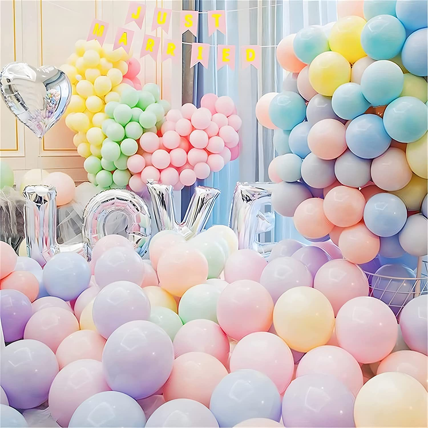 Party Pastel Balloons 100 Pcs 10" Macaron Candy Colored Latex Balloons for Birthday Wedding Engagement Anniversary Christmas Festival Picnic or Any Friends & Family Party Decorations - Multicolor image number 6