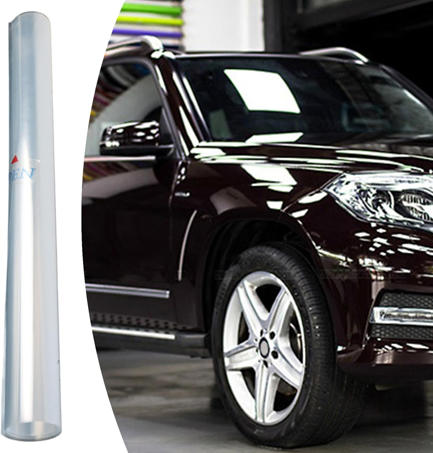 Jlobnyiun Clear Paint Protection Film - Non-Yellowing Automotive Protection Film,19.6X78.7In High-Gloss Uv-Resistant Anti-Scratch Cover for Boat RV Exterior Care Daily Driver Maintenance image number 1