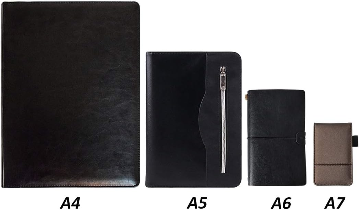 SAYEEC A7 Pocket Jotter Organizer Small Memo Notepad with Pen Journal Notebook with Calculator Faux Leather Cover Business Writing Pad for Trader/Students/Sales Rep 80 Pages - 2 Pack image number 7