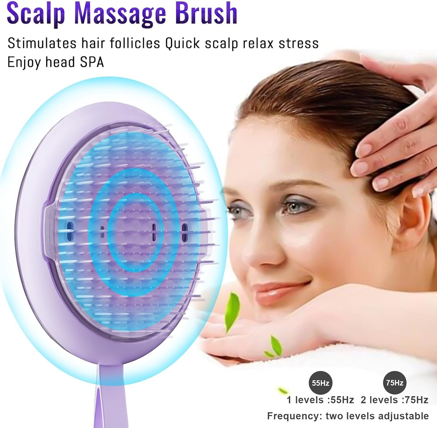 Scalp Massager, Electric Scalp Massager Hair Growth, Portable Handheld Head Massagers Rechargeable for Stress Relax, Electric Anion Hairs Brush for Stimulate Hair Follicles image number 2
