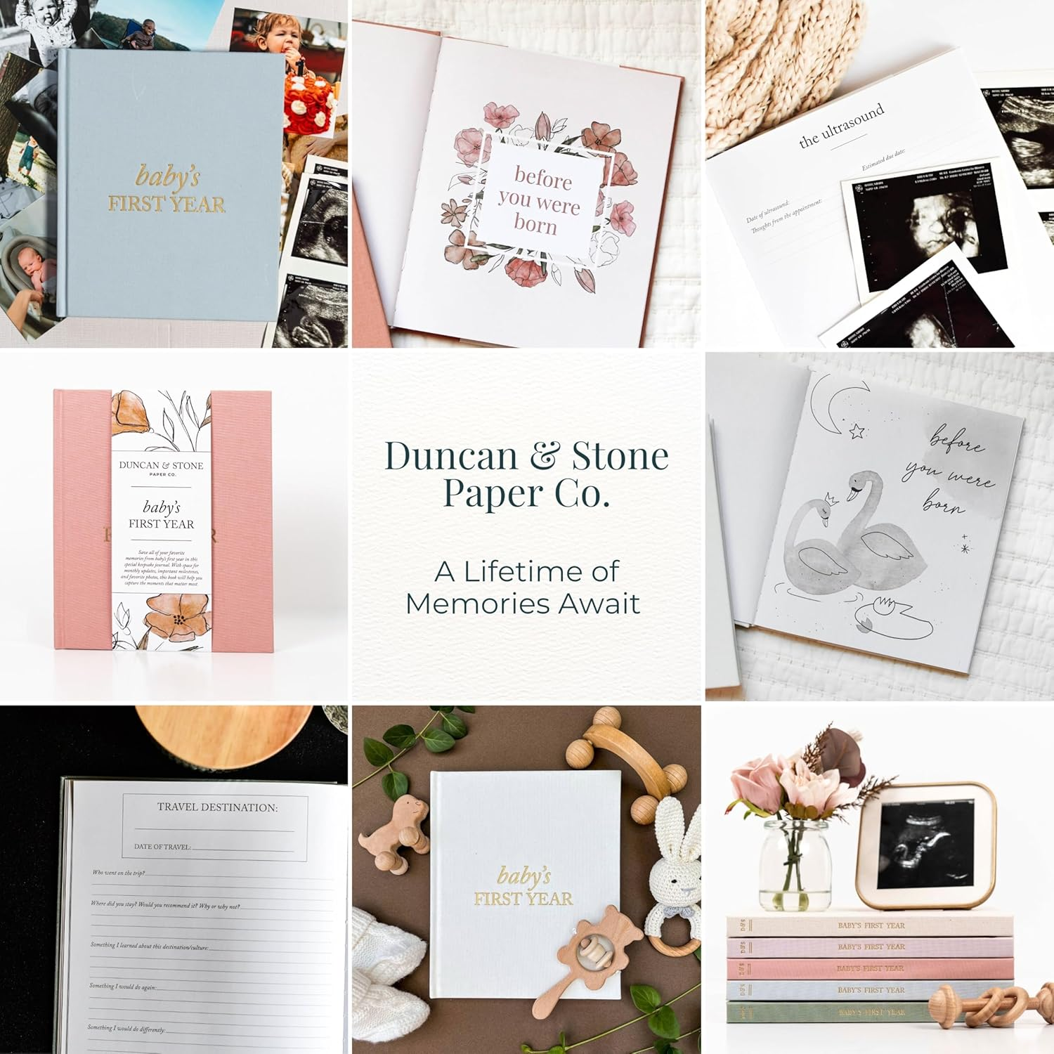 Baby First Year Book - Heirloom Keepsake Baby Memory Book to Record Important Milestones, Photos & More - Baby Keepsake Books (Dusty Rose,112 Pages) - Dusty Rose image number 3