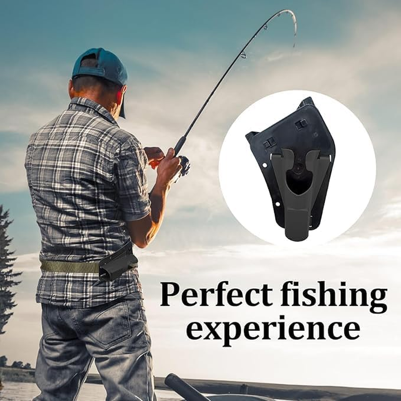 Crovakeu 1PCS Fishing Rod Holster for Belt - Adjustable Waist Mount with Quick Draw Clip | Hands-Free Bank Fishing Accessory, Secure Lock Fits Fly & Surf Rods image number 1