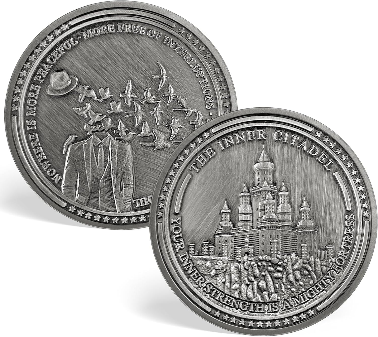 The Inner Citadel Challenge Stoic Coin Reminder Token for Daily Stoic EDC Coin Courage Coins Motivational Gifts image number 2